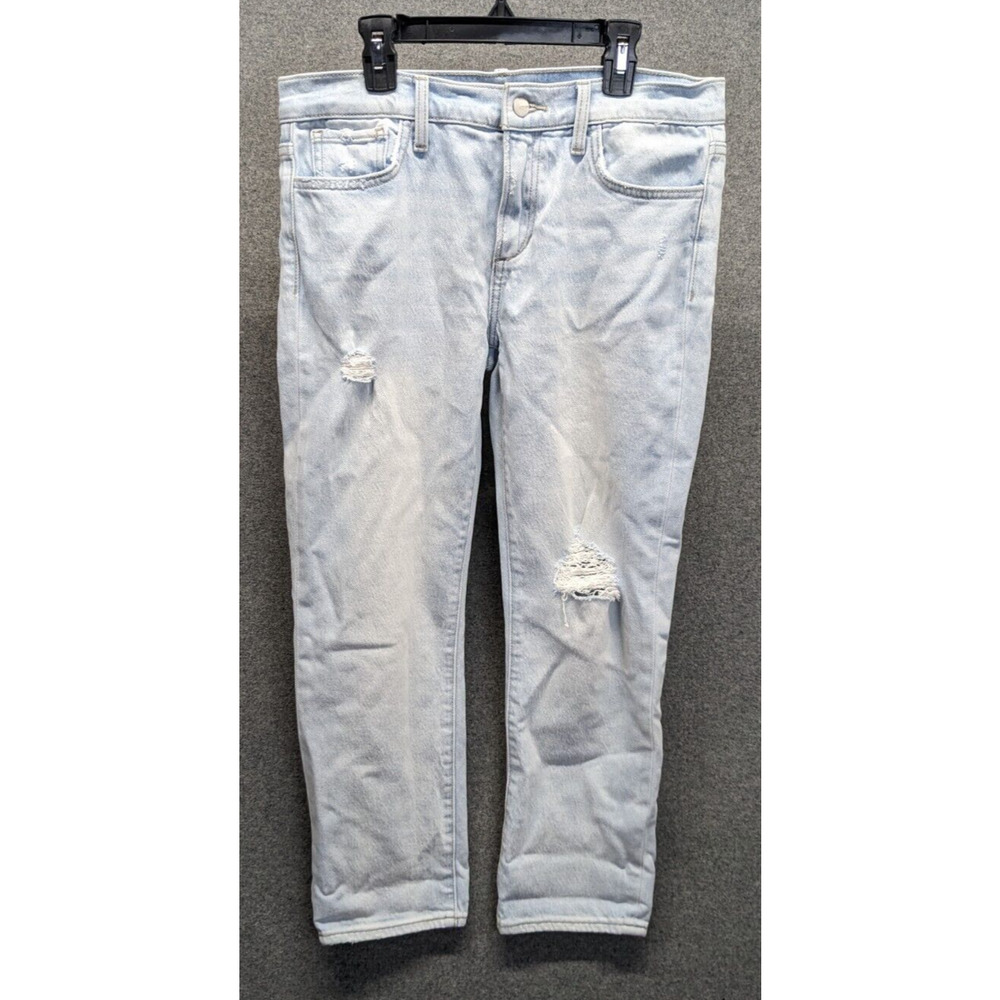 Joe’s Jeans Lara Mid Rise Cigarette Crop Light Blue Distressed Jeans 29